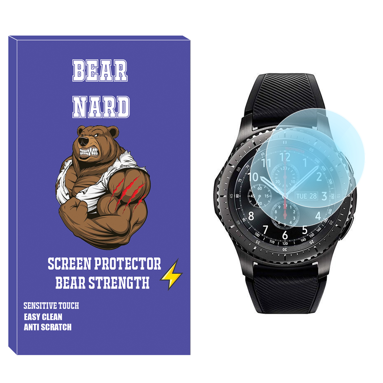 محافظ صفحه نمایش شیشه‌ای برنارد مدل SH-BR مناسب برای ساعت هوشمند سامسونگ Galaxy Watch Gear S3 بسته دو عددی