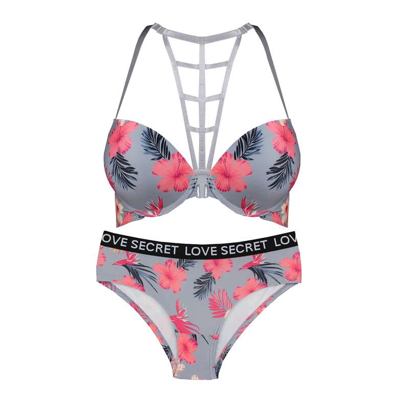 ست شورت و سوتین زنانه مدل آبان کد CH-857 رنگ طوسی