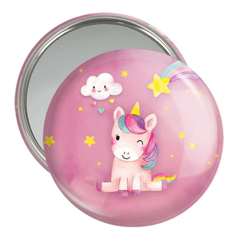 آینه جیبی خندالو طرح اسب تک شاخ یونیکورن  کد 3843