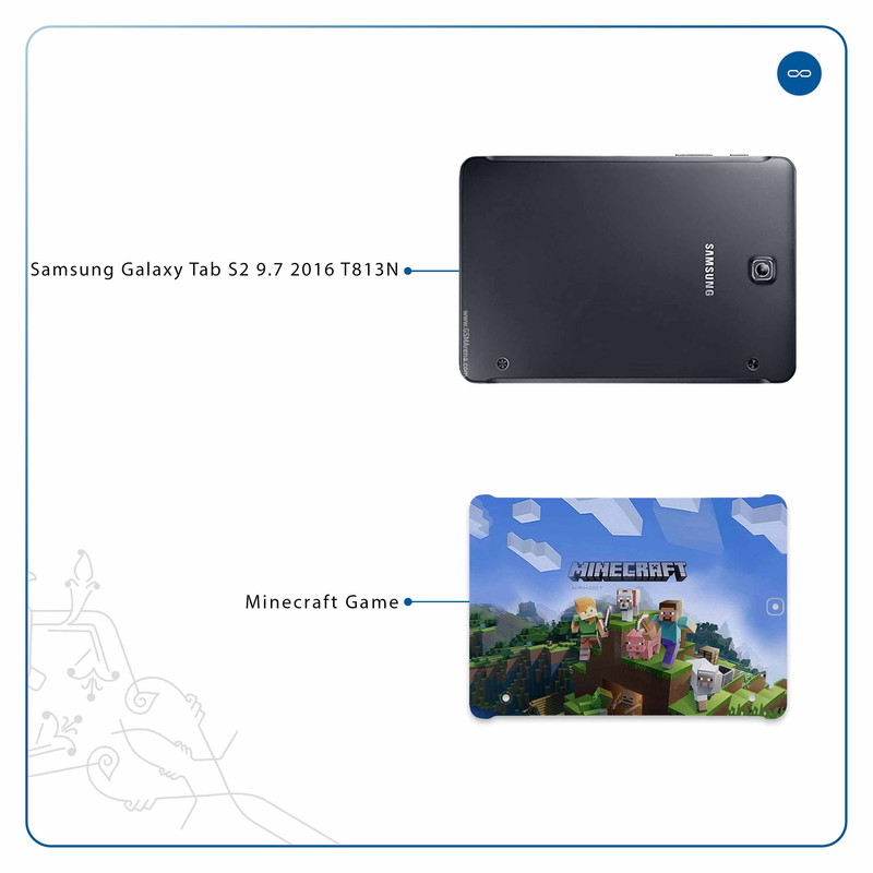برچسب پوششی ماهوت مدل Minecraft-Game مناسب برای تبلت سامسونگ Galaxy Tab S2 9.7 2016 T813N