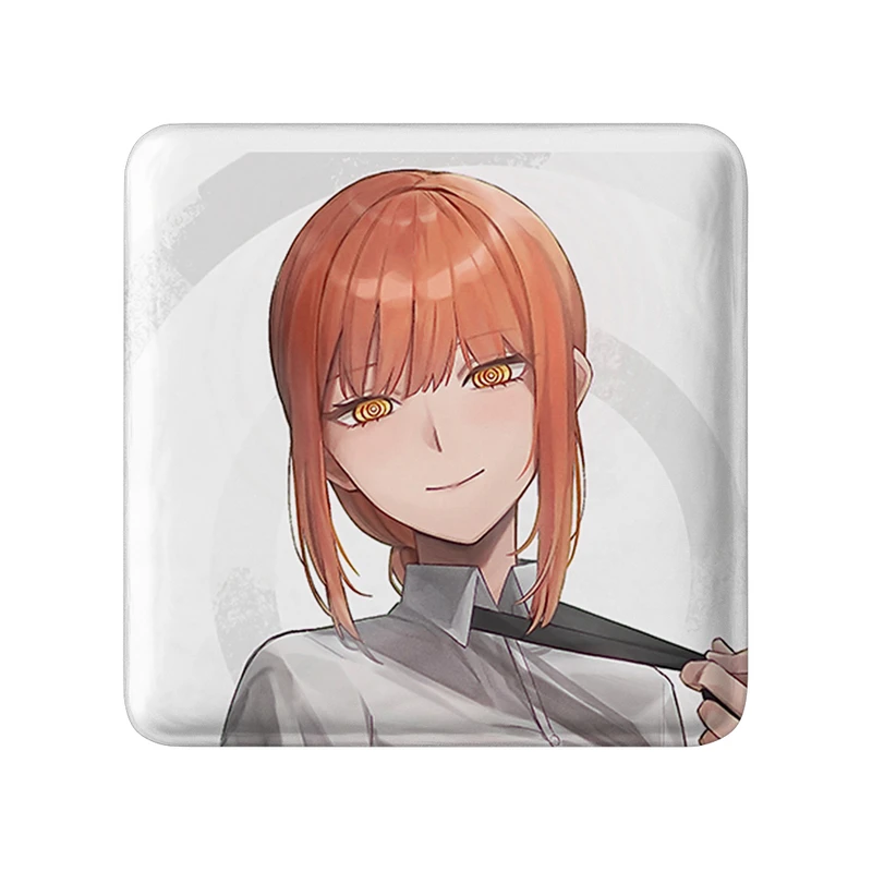 مگنت خندالو طرح ماکیما انیمه مرد اره ای Chainsaw Man  مدل مربعی کد 22329