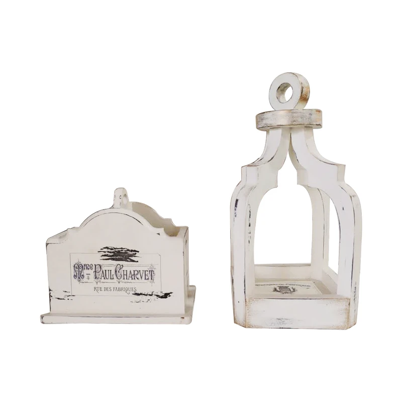 ست 2 تکه جاشمعی و جاقاشقی چوبی مدل وینتیج آرگو کلاسیک