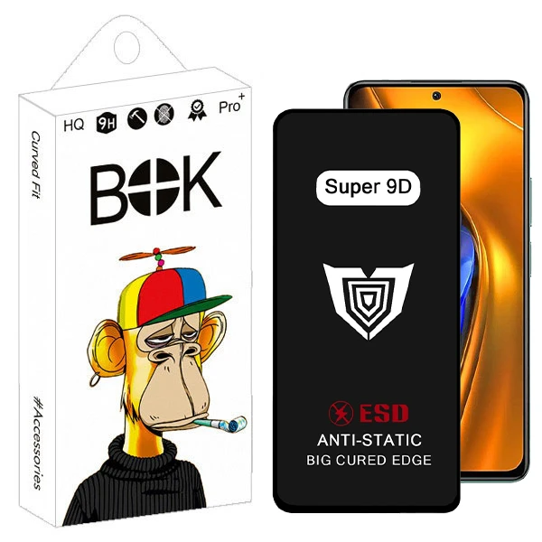 محافظ صفحه نمایش بوک مدل Super 9D Glavers مناسب برای گوشی موبایل شیائومی Poco f4 / k40s / a73 5G