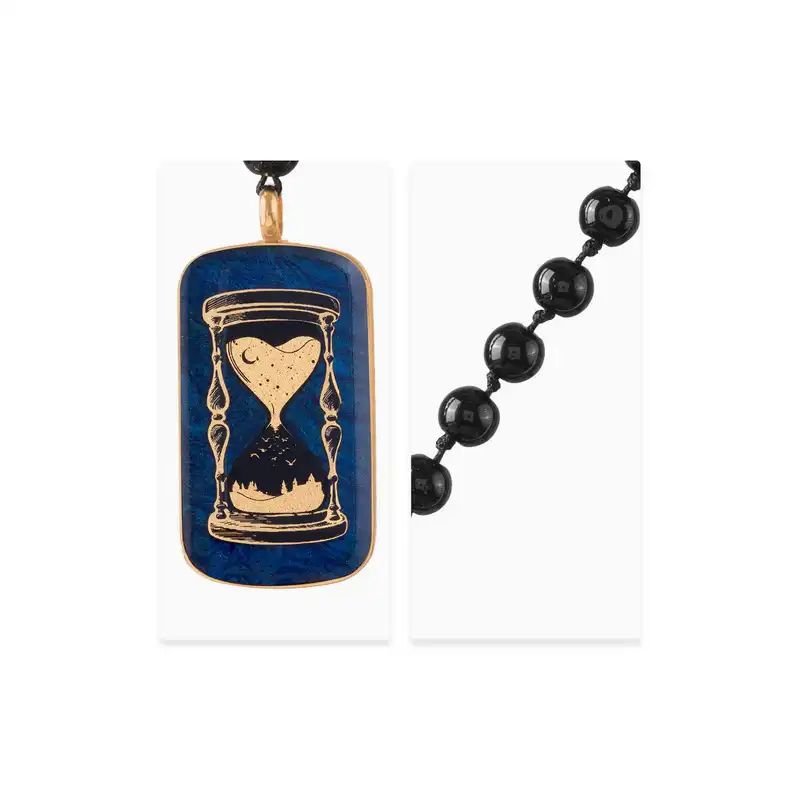 گردنبند زرسام مدل ساعت شنی کد 10000021