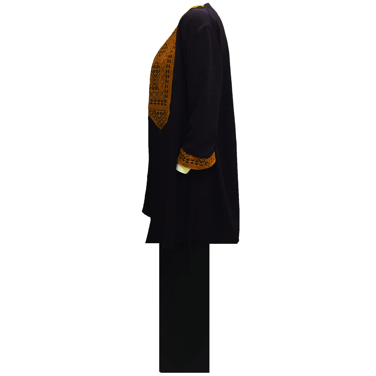 مانتو و شلوار زنانه مدل نخی ابر و بادی سنتی کد tm-2389 رنگ مشکی