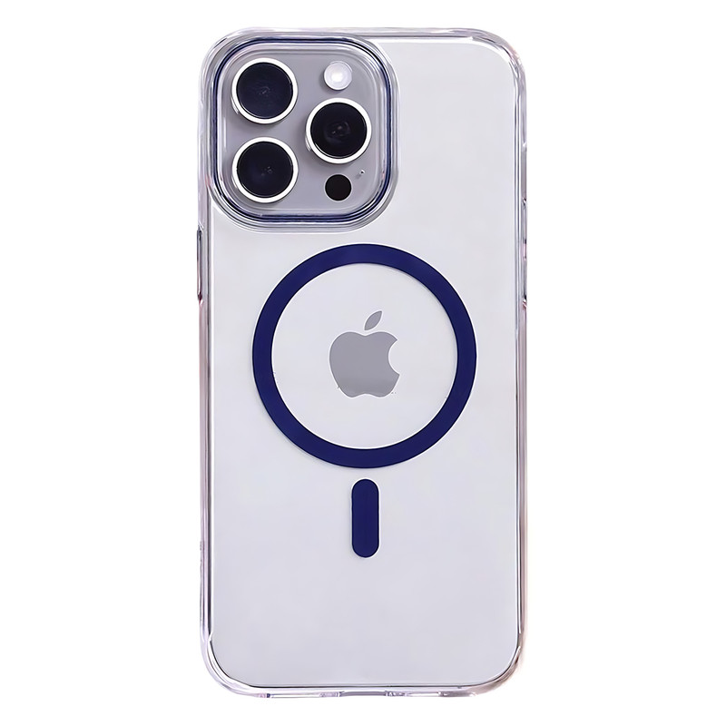 کاور مدل شیشه‌ای مگ سیف دار رنگی مناسب برای گوشی موبایل اپل IPHONE 15
