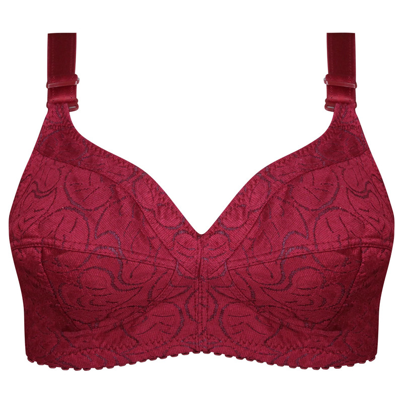 سوتین زنانه ماییلدا مدل بدون فنر کد 5053 رنگ زرشکی