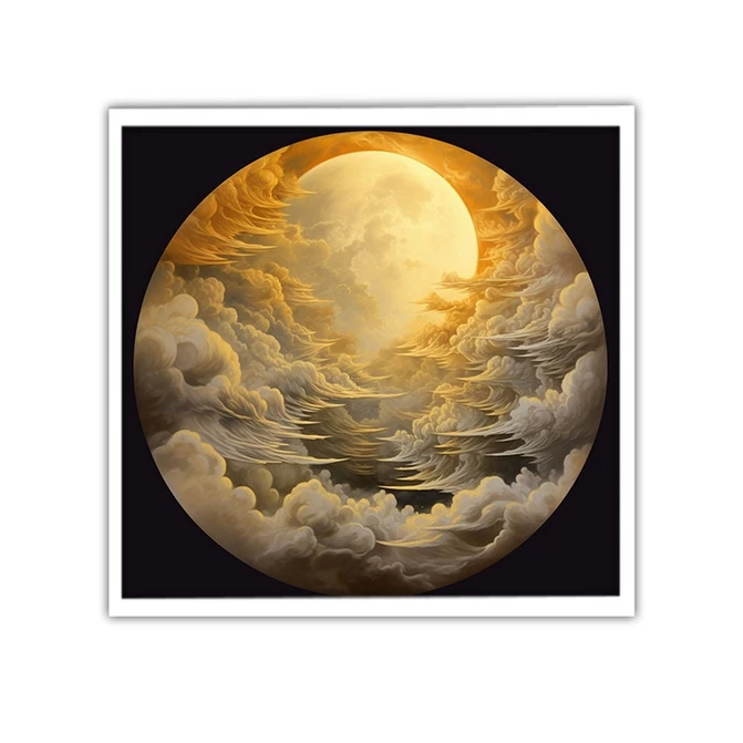 تابلو نوری بکلیت طرح گرافیکی نقاشی آسمان و ماه مدل W-MID-19207