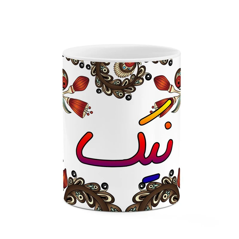 ماگ کاکتی مدل اسم نیکسا طرح سنتی گل و بته کد mgh48160