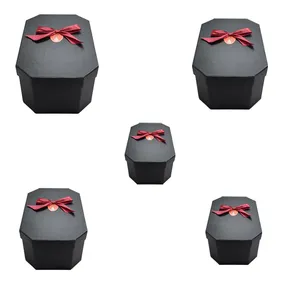 جعبه هدیه مدل هشت ضلعی کد 1186 مجموعه 5 عددی