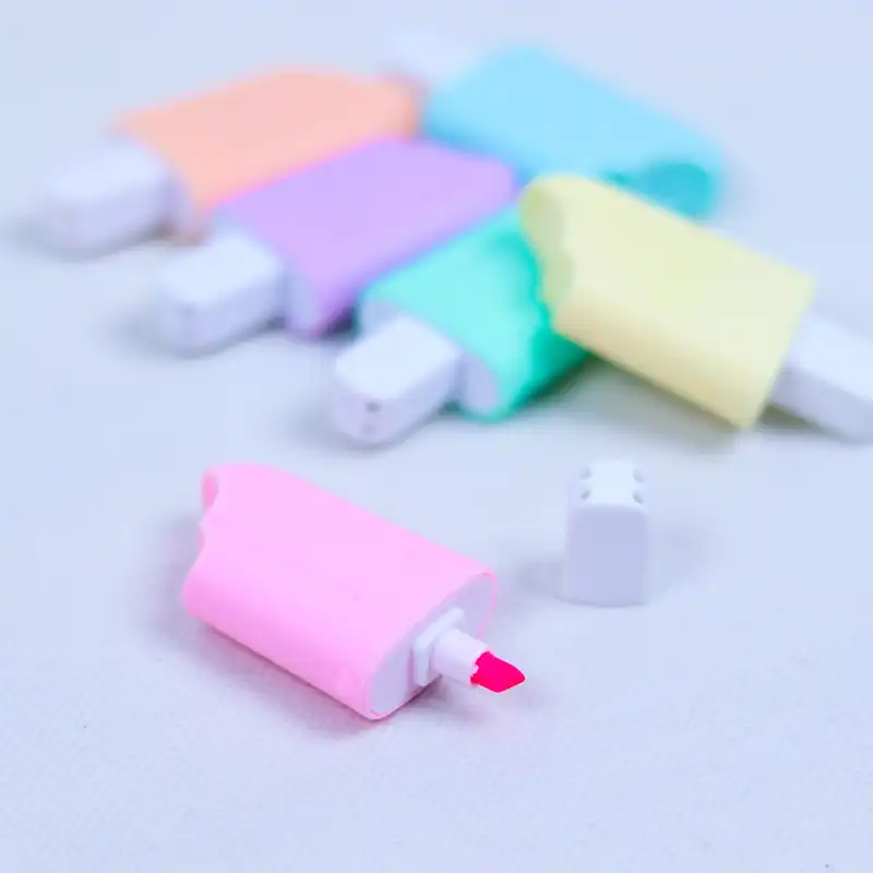 ماژیک علامت گذار مدل فانتزی طرح بستنی چوبی بسته 6 عددی