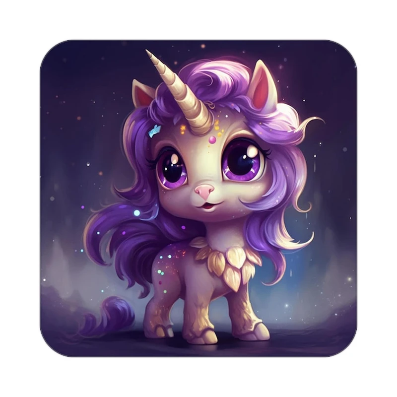 زیر لیوانی کاکتی طرح اسب تک شاخ و یونیکورن مدل mp29280