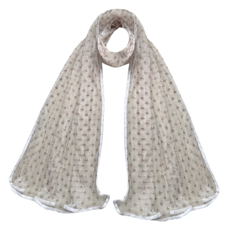 شال زنانه مدل توری ارگانزا گل ریز