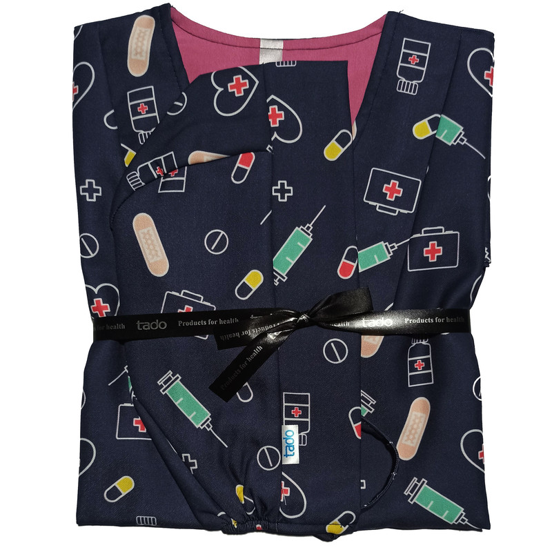 ست کلاه و روپوش پزشکی زنانه تادو مدل RO1915 ست کلاه و روپوش پزشکی زنانه تادو مدل RO1915