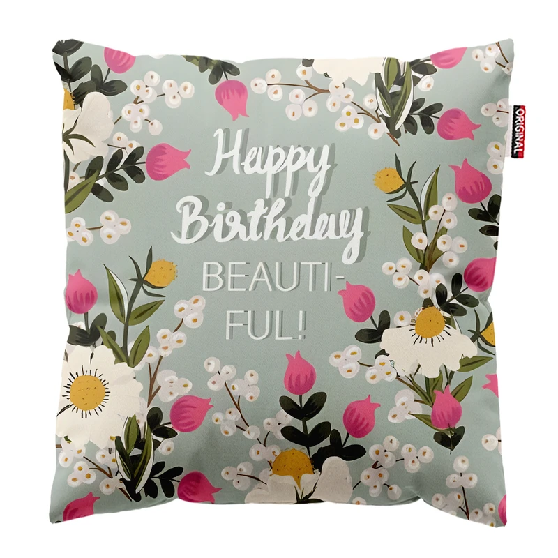 کوسن پاد آفرین مدل تولدت مبارک کد PK303653 سایز 30*30 سانتی متر