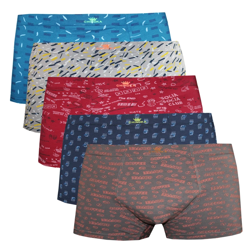 شورت مردانه چیندکا مدل پنبه لاکرا کد 6645 مجموعه 5 عددی