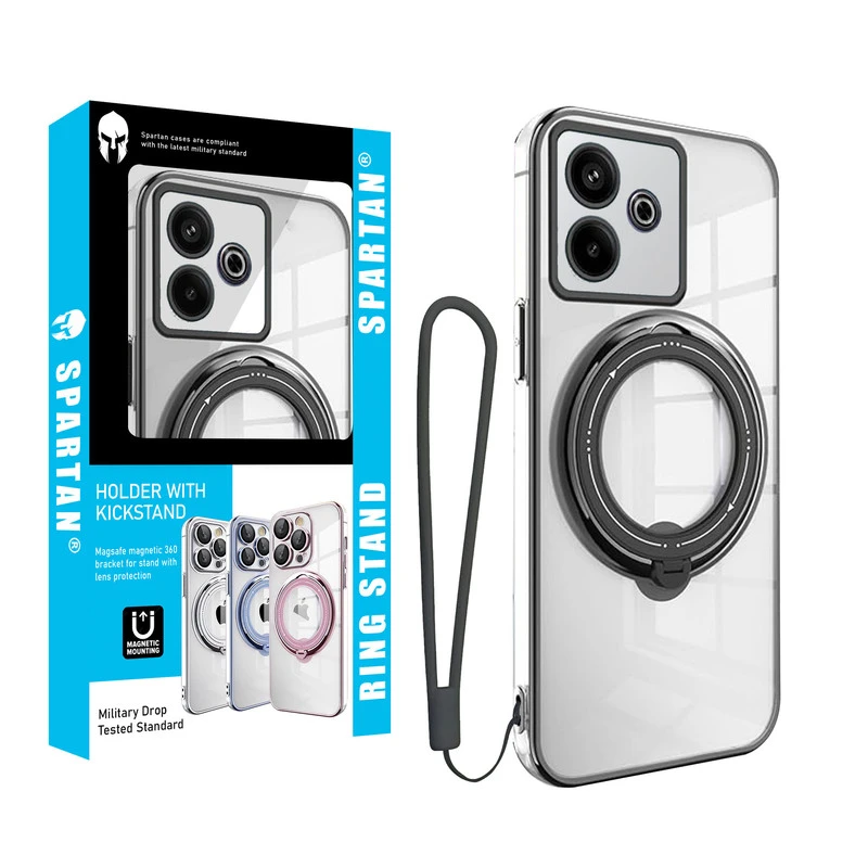 کاور اسپارتان مدل Ring Stand Strap مناسب برای گوشی موبایل شیائومی Redmi 13 4G / Redmi 13X / Poco M6 4G  به همراه بندآویز
