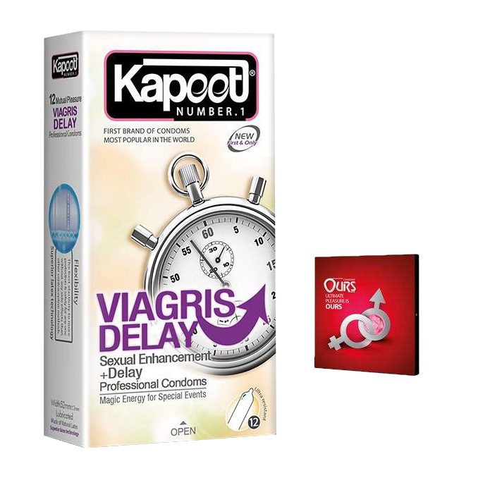 کاندوم کاپوت مدل Viagris بسته 12 عددی به همراه کاندوم اورز مدل بلیسر