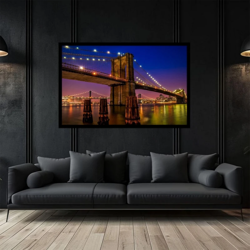 تابلو بکلیت طرح منظره شهر مدرن و پل شهری مدل B-bu5175