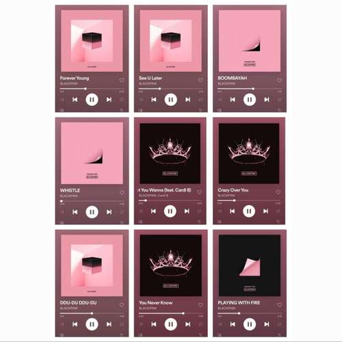 استیکر لپ تاپ طرح آهنگ های بلک پینک گروه مجموعه 9عددی