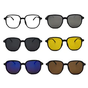 فریم عینک طبی فرم خاص مدل Tr2363 به همراه 5 کاور آفتابی مجموعه 6 عددی مناسب برای انواع فرم صورت