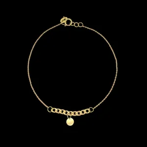 دستبند زنجیری طلا 18 عیار زنانه ناریا مدل Coin