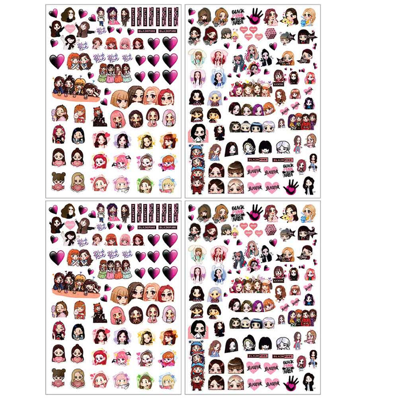 برچسب لنز ناخن طرح بلک پینک کد 402 black pink مجموعه 4 عددی برچسب لنز ناخن طرح بلک پینک کد 402 black pink مجموعه 4 عددی
