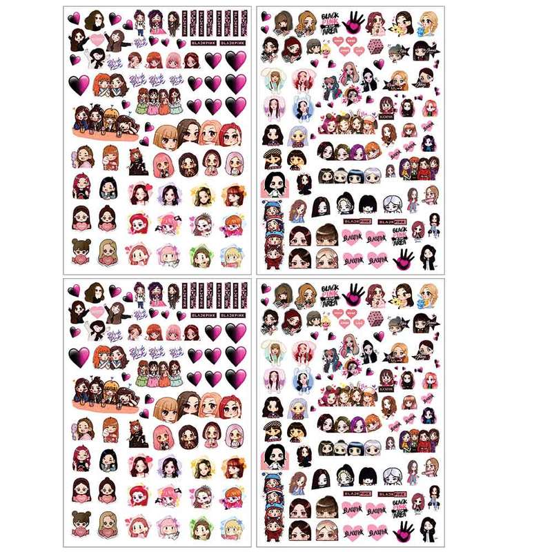 برچسب لنز ناخن طرح بلک پینک کد 402 black pink مجموعه 4 عددی برچسب لنز ناخن طرح بلک پینک کد 402 black pink مجموعه 4 عددی