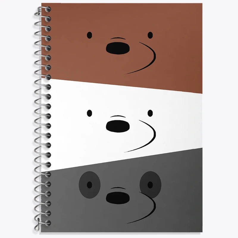 دفتر زبان 50 برگ خندالو مدل دو خط طرح سه خرس کله پوک کد N4255