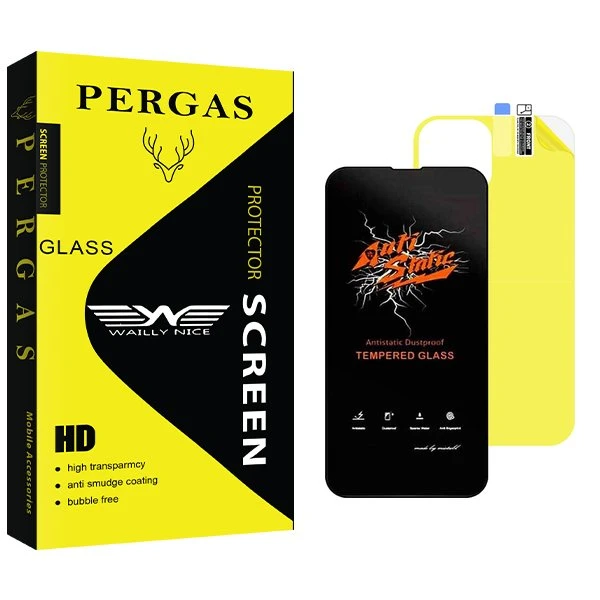 محافظ صفحه نمایش وایلی نایس مدل Pergas Antistatic مناسب برای گوشی موبایل اپل iPhone 13  به همراه محافظ پشت گوشی