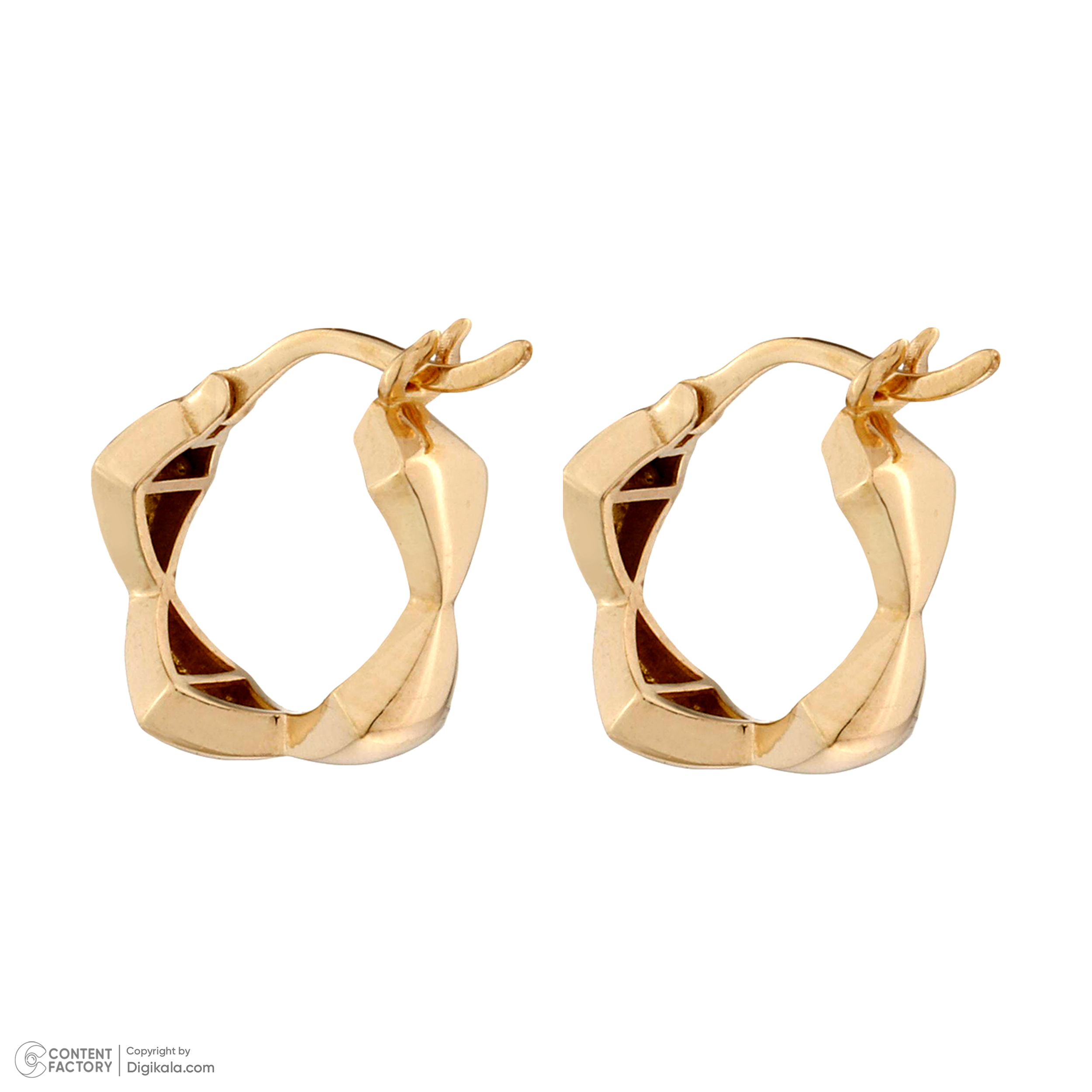 گوشواره حلقه‌ای طلا 18 عیار زنانه تاج مدل 1008