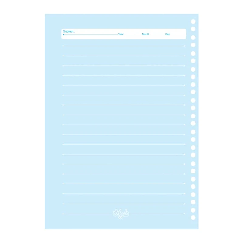 کاغذ کلاسور ۱۰۰ برگ دایان مدل رنگی  ۲۰ حلقه طرح پاستلی