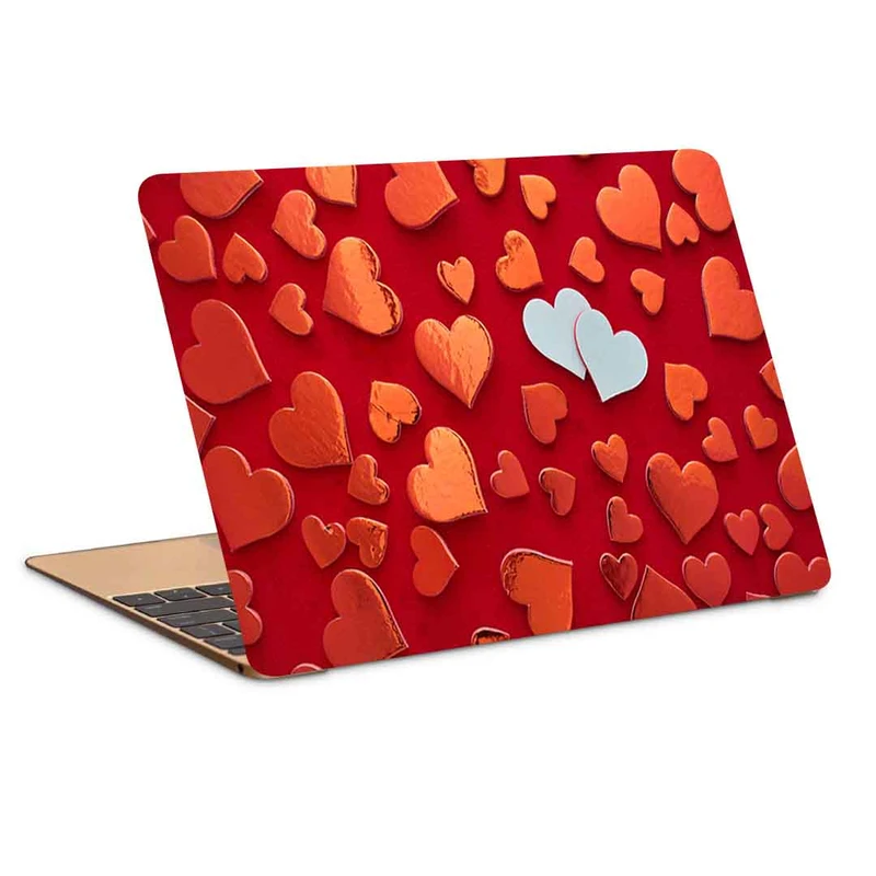 استیکر لپ تاپ طرح hearts love red کد P-801 مناسب برای لپ تاپ 15.6 اینچ