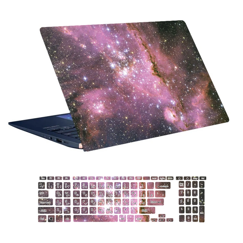 استیکر لپ تاپ توییجین و موییجین طرح Space کد 102 مناسب برای لپ تاپ 15.6 اینچ به همراه برچسب حروف فارسی کیبورد 