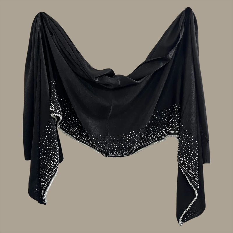 شال زنانه مدل کوپرا مروارید نگینی مجلسی شاین کد ۰۰۳۲