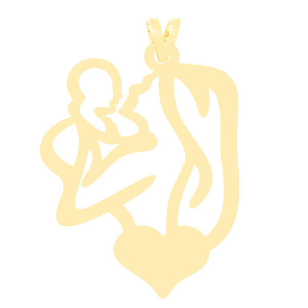 آویز گردنبند طلا 18 عیار زنانه کرابو طرح مادر نوزاد و قلب مدل Kr3318