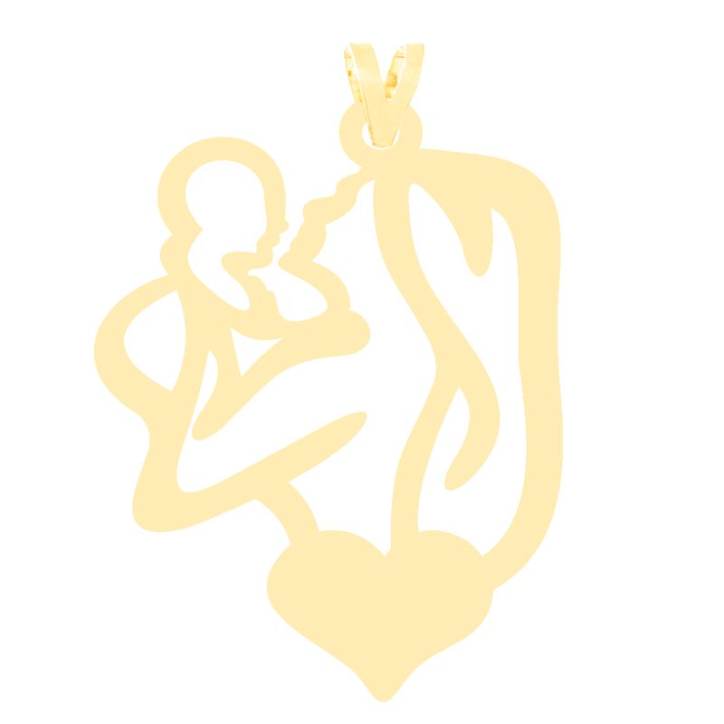 آویز گردنبند طلا 18 عیار زنانه کرابو طرح مادر نوزاد و قلب مدل Kr3318 -  - 1