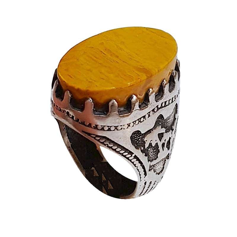 انگشتر نقره مردانه مدل جاسپر کلسیتی کد JKZJ1