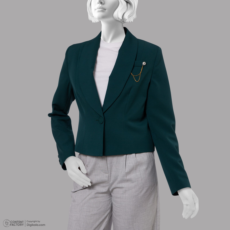 کت زنانه ریسانی مدل 5240 رنگ سبز تیره
