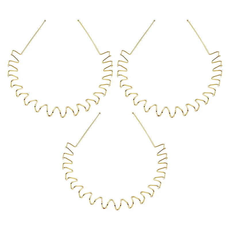 تل مو زنانه مدل زیگزاگ فلزی کد PRC264 بسته 3 عددی