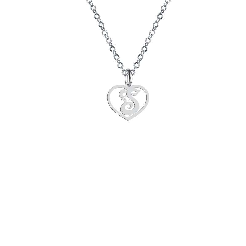 گردنبند نقره زنانه هایکا مدل قلب و حرف S کد n.ha2-775