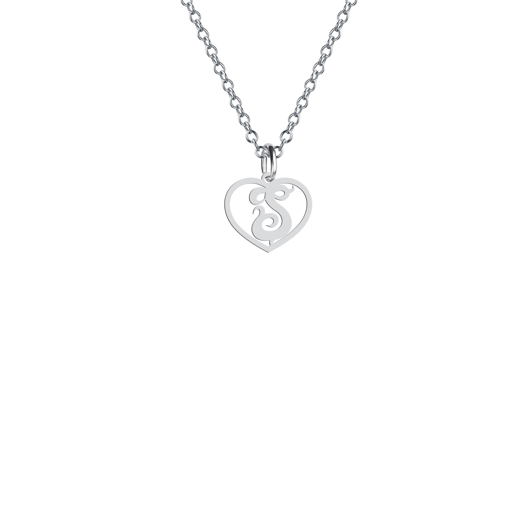 گردنبند هایکا طرح قلب و حرف S مدل s.ha2-775