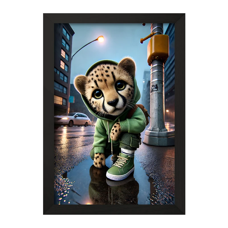 تابلو خندالو مدل یوزپلنگ بامزه کد F11885