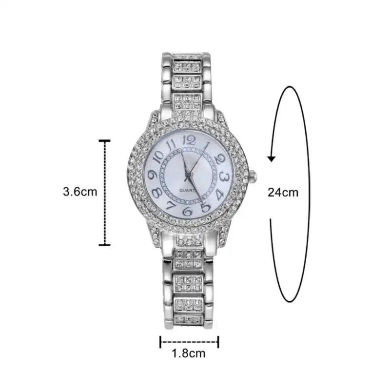 ساعت مچی عقربه ای زنانه مدل نگین دار دستبندی کد 3