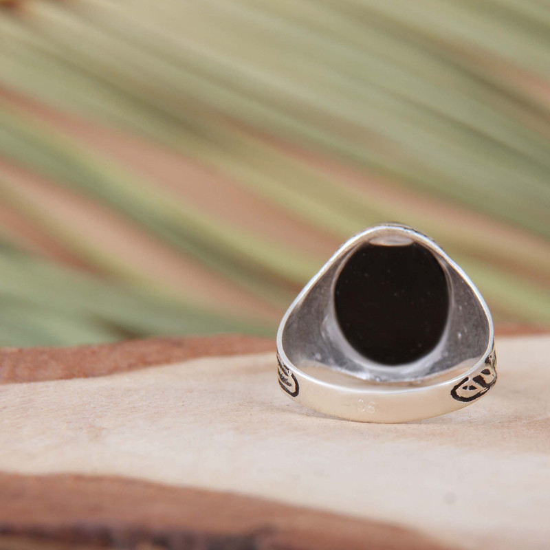 انگشتر نقره مردانه بازرگانی میلادی مدل رکاب سیلندری عقیق کد AM_4293