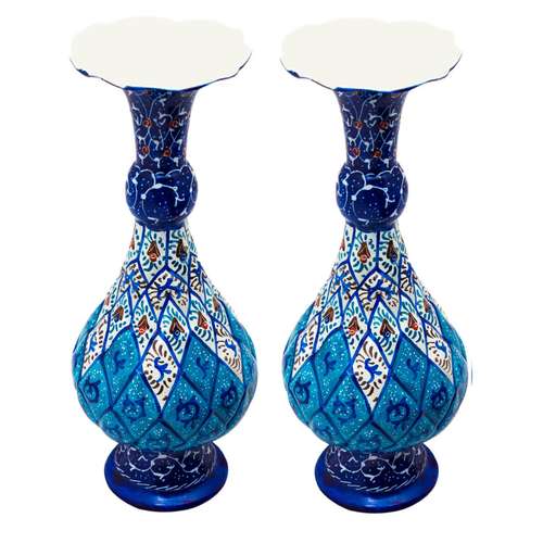 گلدان میناکاری مدل صراحی کد 397-12-102 مجموعه 2 عددی