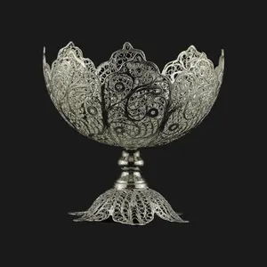کاسه آجیل خوری ملیله کاری طرح هشت پر کد 11