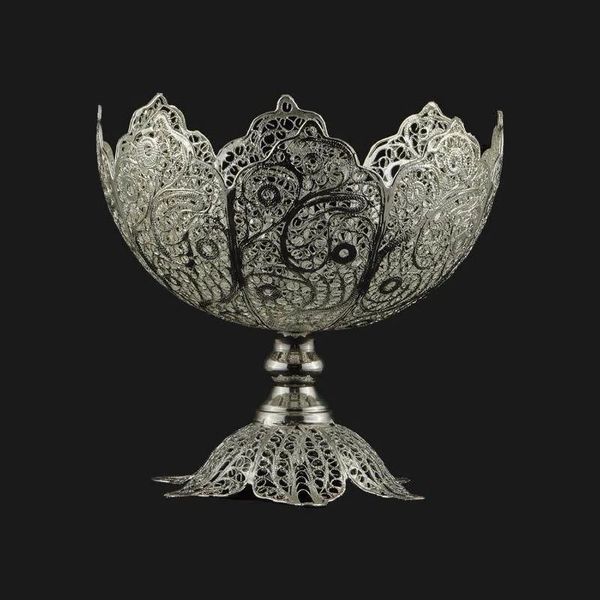 کاسه آجیل خوری ملیله کاری طرح هشت پر کد 11