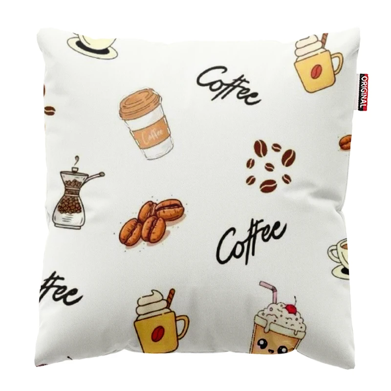 کوسن پاد آفرین طرح قهوه کافی کافه coffee کد 3943 سایز 40*40 سانتی متر