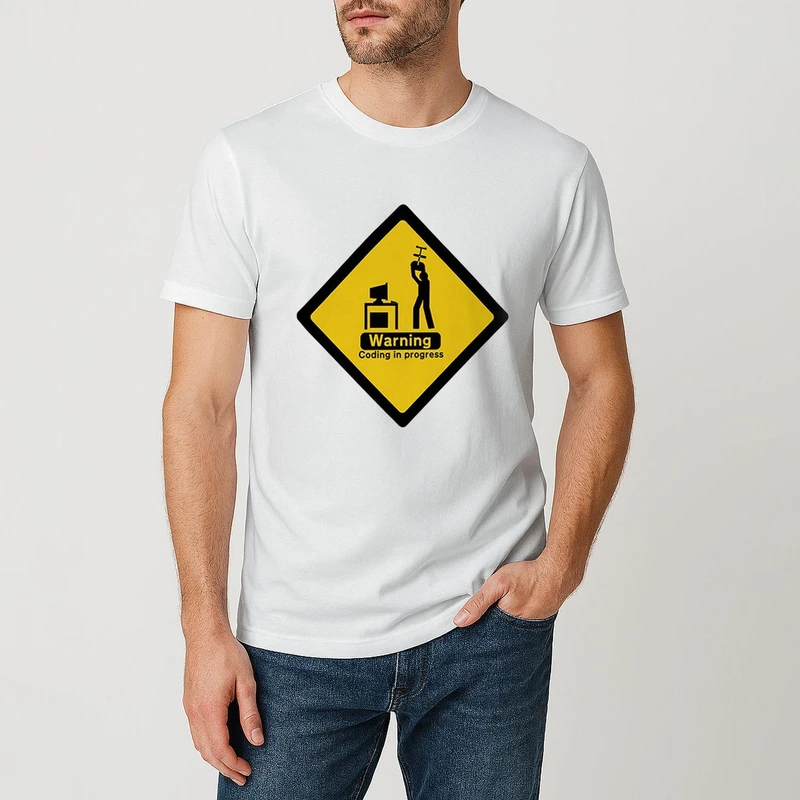 تیشرت آستین کوتاه مردانه طرح برنامه نویسی مدل T1155